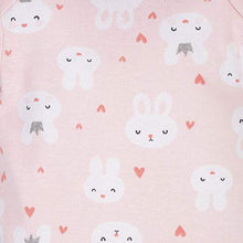 Load image into Gallery viewer, GERBER Baby Girls 4-Pack Short Sleeve Onesies Bodysuits, Pink Bunnies, 0-3 Months
