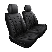 Load image into Gallery viewer, KIVAGURU Front Car Seat Covers 2 Pcs, Leather Car Seat Protectors, Universal Breathable Auto Interior Fit for Most Sedans SUV Pick-up Truck, with Backrest（Square Black）
