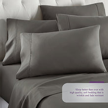 Load image into Gallery viewer, 6 Piece Hotel Luxury Soft 1800 Series Premium Bed Sheets Set, Deep Pockets, Hypoallergenic, Wrinkle &amp; Fade Resistant Bedding Set(Queen, Gray)
