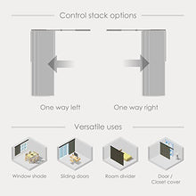 Load image into Gallery viewer, GoDear Design Deluxe Adjustable Sliding Panel Track Blind 45.8"- 86" W x 96" H, Extendable 4-Rail Track, Trimmable Natural Woven Fabric, Semi-Privacy, Checker Pattern, White Queen
