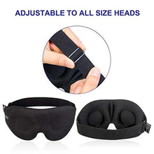 Load image into Gallery viewer, MZOO Sleep Eye Mask for Men Women, 3D Contoured Cup Sleeping Mask &amp; Blindfold, Concave Molded Night Sleep Mask, Block Out Light, Soft Comfort Eye Shade Cover for Travel Yoga Nap, Black

