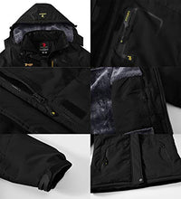 Load image into Gallery viewer, YSENTO Women&#39;s Fleece Ski Jacket Waterproof Windproof Mountain Raincoat Warm Snow Jacket Black Size M
