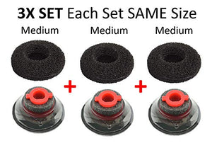 3X Ultra Comfort Eartips Ear Buds Replacement Earphone Ear Tips Kits Earpads Foam Set Cushion for Plantronics Voyager 5200 5220 5210 Series Bluetooth Headset Headphone (Medium M)