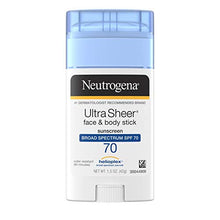 Load image into Gallery viewer, Neutrogena Ultra Sheer Non-Greasy Sunscreen Stick for Face &amp; Body, Broad Spectrum SPF 70 UVA/UVB Sunscreen Stick, PABA-Free, 1.5 oz
