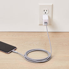 Load image into Gallery viewer, Amazon Basics Double Braided Nylon USB-C to USB-A 2.0 Fast Charging Cable, 3A - 6-Foot, Silver
