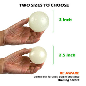 Glow in The Dark Balls for Dog, Light Up Dog Fetch Toy Balls for Large and Small Dogs, Come with a 21 LED UV Flashlight for The Best Glowing Effect at The Night (R&L 2 Pack - 2.5 inch)
