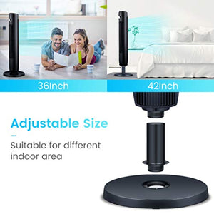 Tower Fan, 42 Inch Portable Oscillating Quiet Cooling Fan with Remote Controlled, 3 Modes and Speed Settings, Built-in Timer LED Display Stand Up Floor Fans Safe for Bedroom, Home Office Use, Black