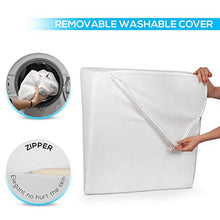 Load image into Gallery viewer, HEALTHEX Bed Wedge Pillow Cooling Memory Foam Top – Elevated Support Cushion for Lower Back Pain, Acid Reflux, Heartburn, Allergies, Snoring – Ultra Soft Removable Cover – 10 inch Wedge
