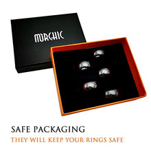 Load image into Gallery viewer, Morchic 5Pcs Hematite Stone Plain Band Rings for Women Men Unisex, Anxiety Balance Root Chakra 10mm Thick (Pack of Mixed Size)
