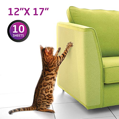 Catikat XL Furniture Protectors from Cats 10 Pack - Safe Couch Protector from Cats - Larger 17