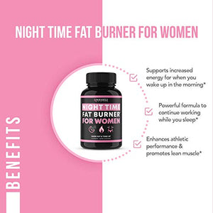 Havasu Nutrition Night Time Fat Burner for Women | Sleep Aid, Appetite Suppressant, and Metabolism Booster for Detox & Cleanse | Healthier Weight Loss | 60 Vegetarian Weight Loss Pills for Women
