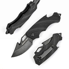Load image into Gallery viewer, Mossy Oak Mini Folding Pocket Knife, 2.5-inch Stainless Steel Drop Point Blade - G10 Handle EDC Multifunction Tool with Bottle Opener and Glass Breaker (Stonewash)
