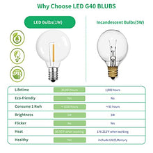 Load image into Gallery viewer, G40 Led Replacement Light Bulbs, E12 Screw Base Shatterproof LED Globe Bulbs Light for Outdoor String Lights,1Watt Equvalent to 5 Watt Incandescent Bulbs,Warm White, 25Pack
