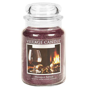 Village Candle Mountain Retreat 26 oz Glass Jar Scented Candle, Large