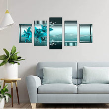 Load image into Gallery viewer, poetart Wall Decor for Bedroom, Wall Decor Living Room, Teal Flower Picture Canvas Print Wall Art Bedroom
