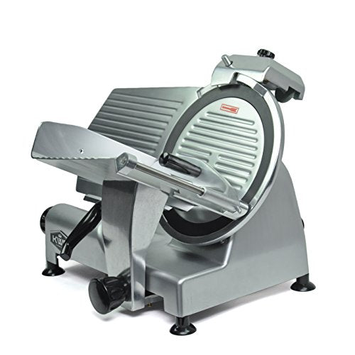 KWS MS-12NT Premium Commercial 420w Electric Meat Slicer 12-Inch Non-sticky Teflon Blade, Frozen Meat/Cheese/Food Slicer Low Noises Commercial and Home Use