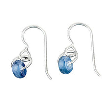 Load image into Gallery viewer, Small Blue Kyanite Gemstone Spinner Orbit Earrings in Sterling Silver
