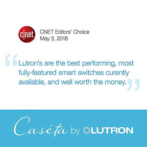 Lutron Caseta Wireless Single-Pole/3-Way Smart Lighting Lamp Dimmer and Remote Kit | P-PKG1P-WH-R | White