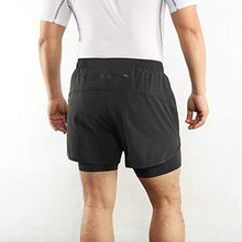 Load image into Gallery viewer, Lixada Men&#39;s 2-in-1 Running Shorts Quick Drying Breathable Active Training Exercise Jogging Cycling Shorts Blue
