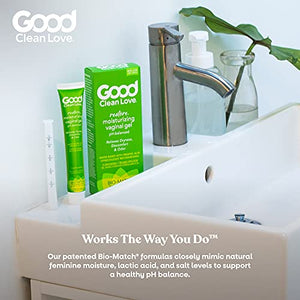 Good Clean Love Restore Moisturizing Vaginal Gel, pH-Balanced, Water-Based with Aloe Vera & Lactic Acid, Reduces Dryness, Discomfort & Odor for Women, 2 Oz (2-Pack)