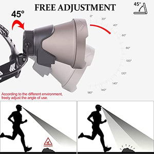 Led Rechargeable Headlamp, 10000 Lumens Super Bright LED Work Headlight Zoomable,Adjustable,8 Modes,Waterproof USB Rechargeable Head Lamp for Hiking, Running, Fishing, Camping