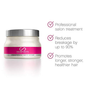 Hairfinity Hair Strengthening Amino Treatment Masque - Hydrating Hair Mask and Deep Conditioner Cream for Dry Damaged Hair with Hydrolyzed Collagen, Keratin, Vegetable Protein for Growth, 8 oz