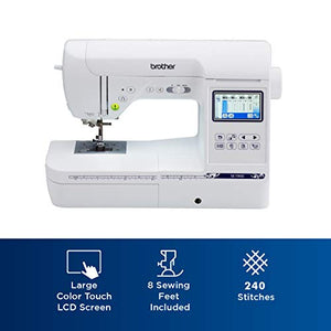 Brother SE1900 Sewing and Embroidery Machine, 138 Designs, 240 Built-in Stitches, Computerized, 5" x 7" Hoop Area, 3.2" LCD Touchscreen Display, 8 Included Feet