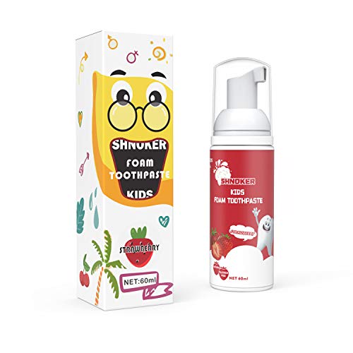 Kids Foam Toothpaste with Strawberry Flavor, Fluoride Free Natural Formula, Foam Toothpaste for Electric Toothbrush (60ml)(1 Pack)