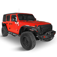 Load image into Gallery viewer, Hooke Road JL/JT Rugged Front Fender Flares for 2018-2023 Jeep Wrangler JL &amp; Gladiator JT (2PCS Flat Steel Fenders)
