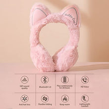 Load image into Gallery viewer, MatureGirl Cute Cat Ear Bluetooth Gaming Headset, Winter Warm Wireless Stereo Gaming Headphones Head-Mounted Ear Cups Earphones Computer Game Over Ear Headphones for Kids Adult (Pink)
