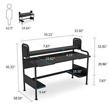 Load image into Gallery viewer, Tribesigns Computer Desk with Hutch, 55-Inch Large Gaming Desk with Storage Shelves, Studio Workstation Desk Studying Writing Table for Home Office
