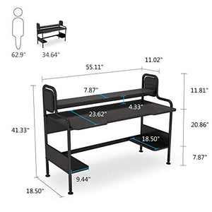 Tribesigns Computer Desk with Hutch, 55-Inch Large Gaming Desk with Storage Shelves, Studio Workstation Desk Studying Writing Table for Home Office