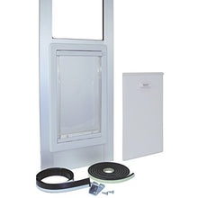 Load image into Gallery viewer, Ideal Pet Products 80" Fast Fit Aluminum Pet Patio Door, Cat Flap, 6.25" x 6.25" Flap Size, White
