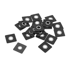 Load image into Gallery viewer, AMLESO 20 Sew on Clothing Patches PU Leather Badges Metal Eyelets Grommets Patch for Purse Bag Craft - Black Square
