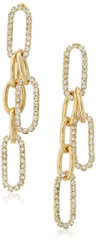 14K Gold Plated Design and Temperament Circle Chain with Rhinestone Earrings with S925 Silver Needle for Women Girl Gifts Valentines/Birthday/ Anniversary / Mother’s Day