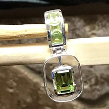 Load image into Gallery viewer, Genuine 1.5ct Green Peridot 925 Solid Sterling Silver Pendant 25mm
