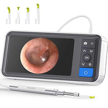 Load image into Gallery viewer, Digital Otoscope with 4.5 Inches Screen, Anykit 3.9mm Ear Camera with 6 LED Lights, 32GB Card, Ear Wax Removal Tool, Specula and 2500 mAh Rechargeable Battery, Supports Photo Snap and Video Recording
