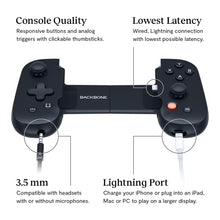 Load image into Gallery viewer, Backbone One Mobile Gaming Controller for iPhone - Turn Your iPhone into a Handheld Gaming Console - Play Xbox, Playstation, COD Mobile, Apple Arcade &amp; More [1 Month Xbox Game Pass Ultimate Included]
