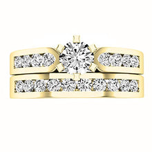 Load image into Gallery viewer, Dazzlingrock Collection 0.95 Carat (ctw) 14K Round Cut Diamond Bridal Engagement Ring Set 1 CT, Yellow Gold, Size 7
