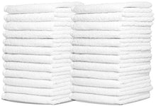 Load image into Gallery viewer, Zeppoli 24-Pack Washcloths | 100% Natural Cotton, 12 x 12 Inches, Commercial Grade Washcloth, Machine Washable Cleaning Rags and Wash Cloths for Bathroom
