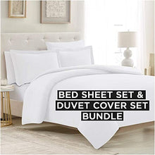 Load image into Gallery viewer, Mellanni Bed Sheet Set + Duvet Cover Set Bundle&amp;Save - Hotel Luxury 1800 Bedding - Bundle Includes: 4pcs Bed Sheet Set and 5pcs Duvet Cover Set (Queen, White)
