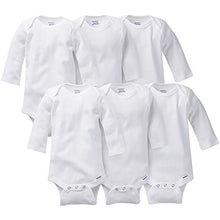 Load image into Gallery viewer, Gerber Baby 3-Pack or 6-Pack Long-Sleeve Onesies Bodysuit, 6-Pk White, 6-9 Months
