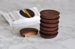 Justin's Organic Milk Chocolate Peanut Butter Cups, Rainforest Alliance Certified Cocoa, Gluten-free, Responsibly Sourced, 12 Packs of 2-Cups each