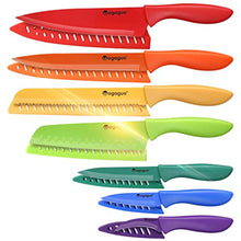 Load image into Gallery viewer, Mogaguo 14 Piece Rainbow Professional kitchen knife Set, Sharp Knife Set for Cutting Meat, Kitchen Knife Set with Sheath Covers
