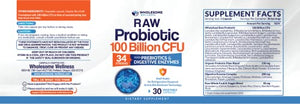 Organic Probiotics 100 Billion CFU, Dr Formulated Probiotics for Women, Probiotics for Men and Adults, Complete Shelf Stable Probiotic Supplement with Prebiotics & Digestive Enzymes; 30 Capsules