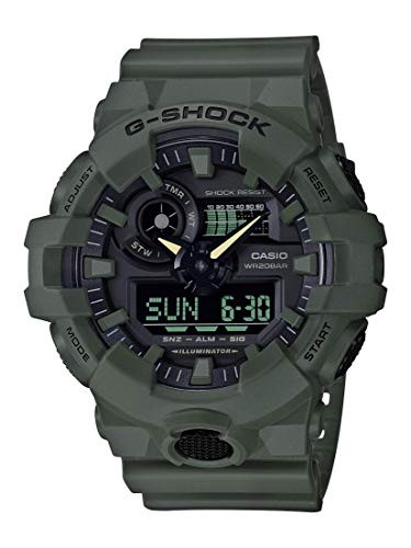 Casio Men's XL Series G-Shock Quartz 200M WR Shock Resistant Resin Color: Matte Olive Green (Model GA-700UC-3ACR)