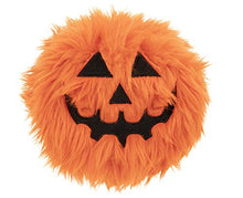 Load image into Gallery viewer, goDog Halloween Furballz Squeaker Plush Pet Toy for Dogs &amp; Puppies, Soft &amp; Durable, Tough &amp; Chew Resistant, Reinforced Seams - Pumpkin Orange, Small
