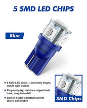 Load image into Gallery viewer, Marsauto 194 LED Bulb Blue 168 T10 2825 5SMD No Polarity Replacement Bulbs for Car Dome Map Door Courtesy License Plate Dashboard Lights Lamp 12V
