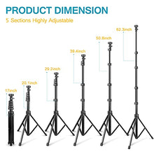 Load image into Gallery viewer, 62" Phone Tripod Accessory Kits, Aureday Camera &amp; Cell Phone Tripod Stand with Wireless Remote and Universal Tripod Head Mount, Perfect for Selfies/Video Recording/Vlogging/Live Streaming
