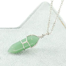 Load image into Gallery viewer, Hand Wired Natural Aventurine Crystal Healing Point Chakra Pendant Necklace
